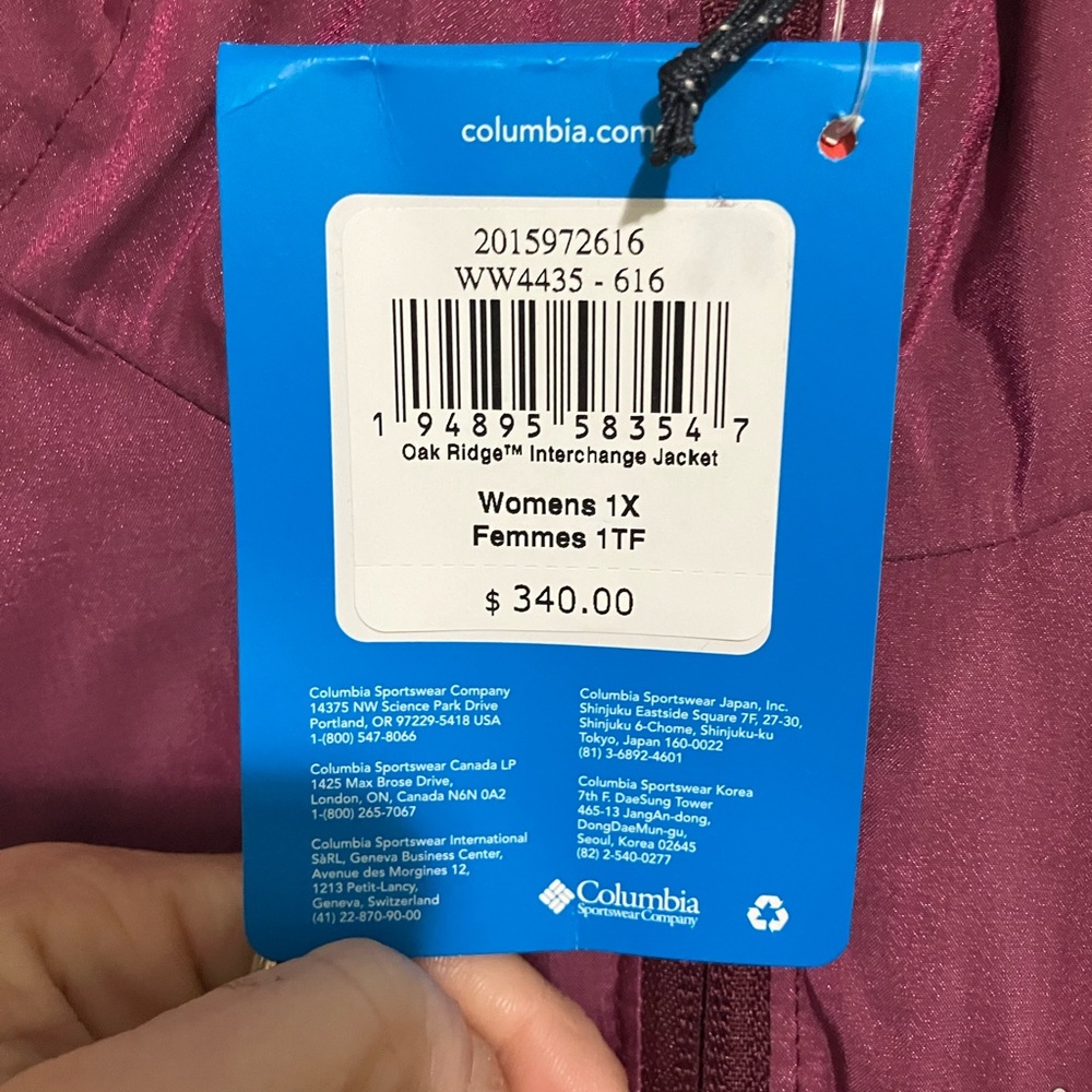 Columbia winter coat maroon size 1X